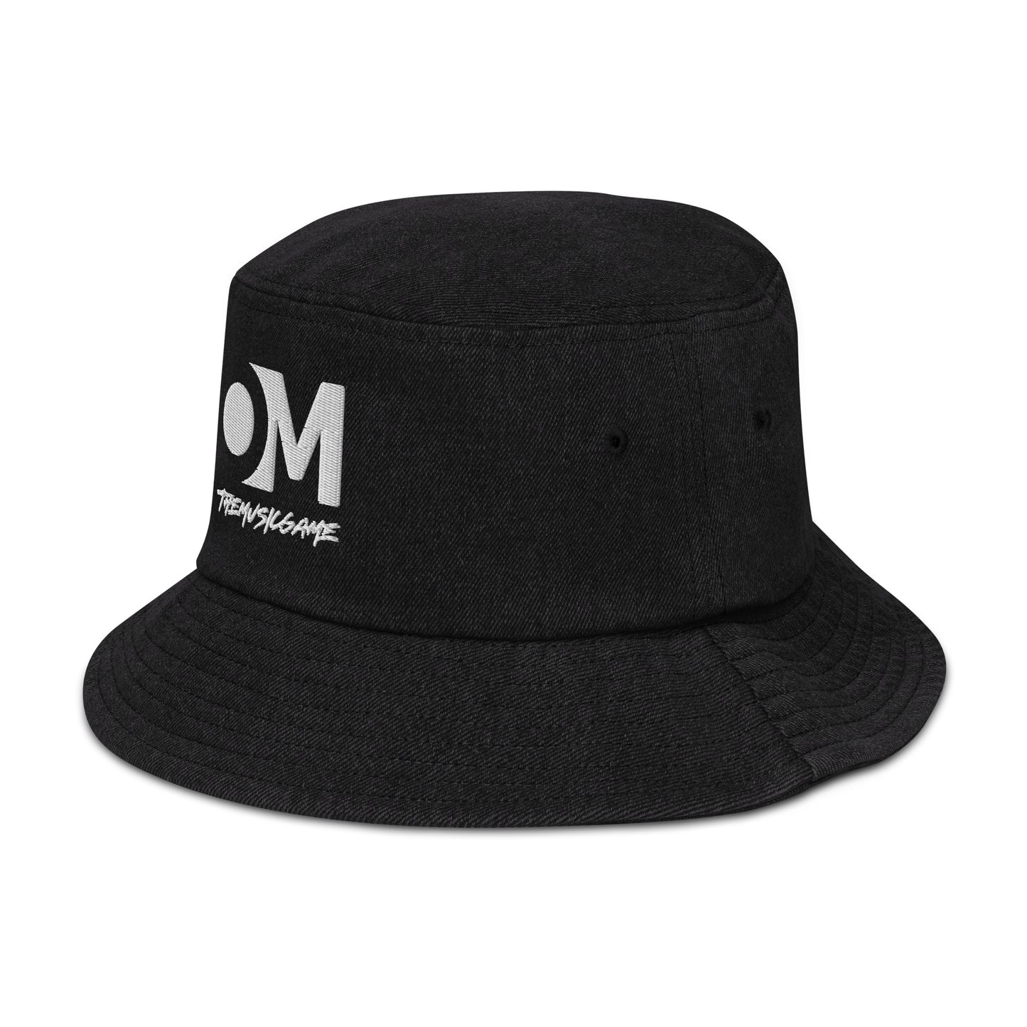 Denim Bucket Hat "OmTheMusicGame" V1 Embroidery 3D PUFF