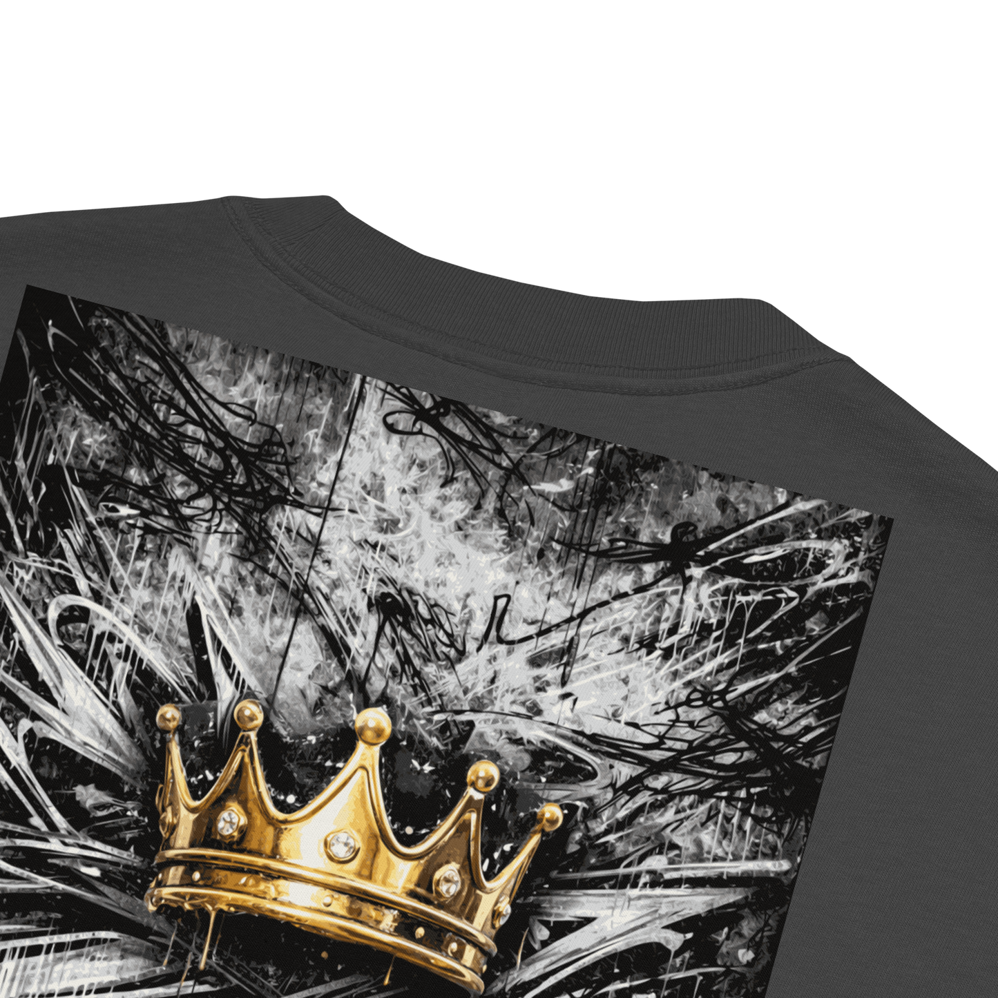 Crown Statement Oversized Tee – Black