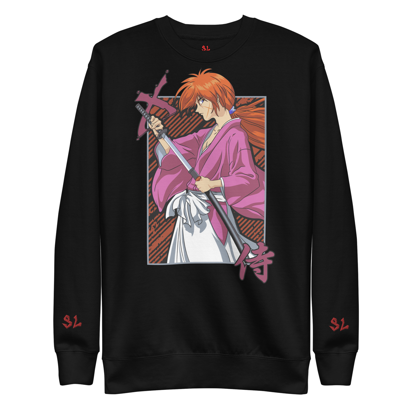 Premium Sweatshirt with Embroidery RED-LOGO | STAYLACRA Anime Collection 1