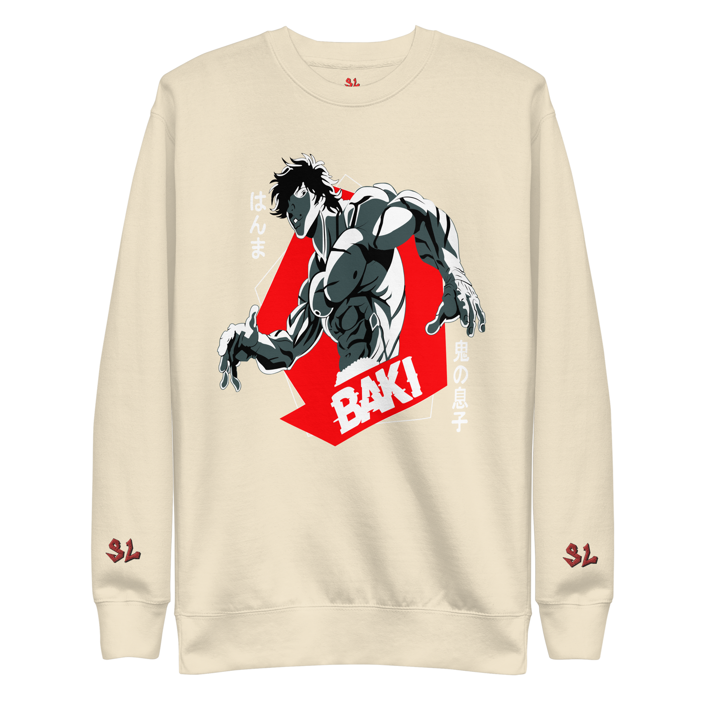 Premium Sweatshirt with Embroidery RED-LOGO | STAYLACRA Anime Collection 1