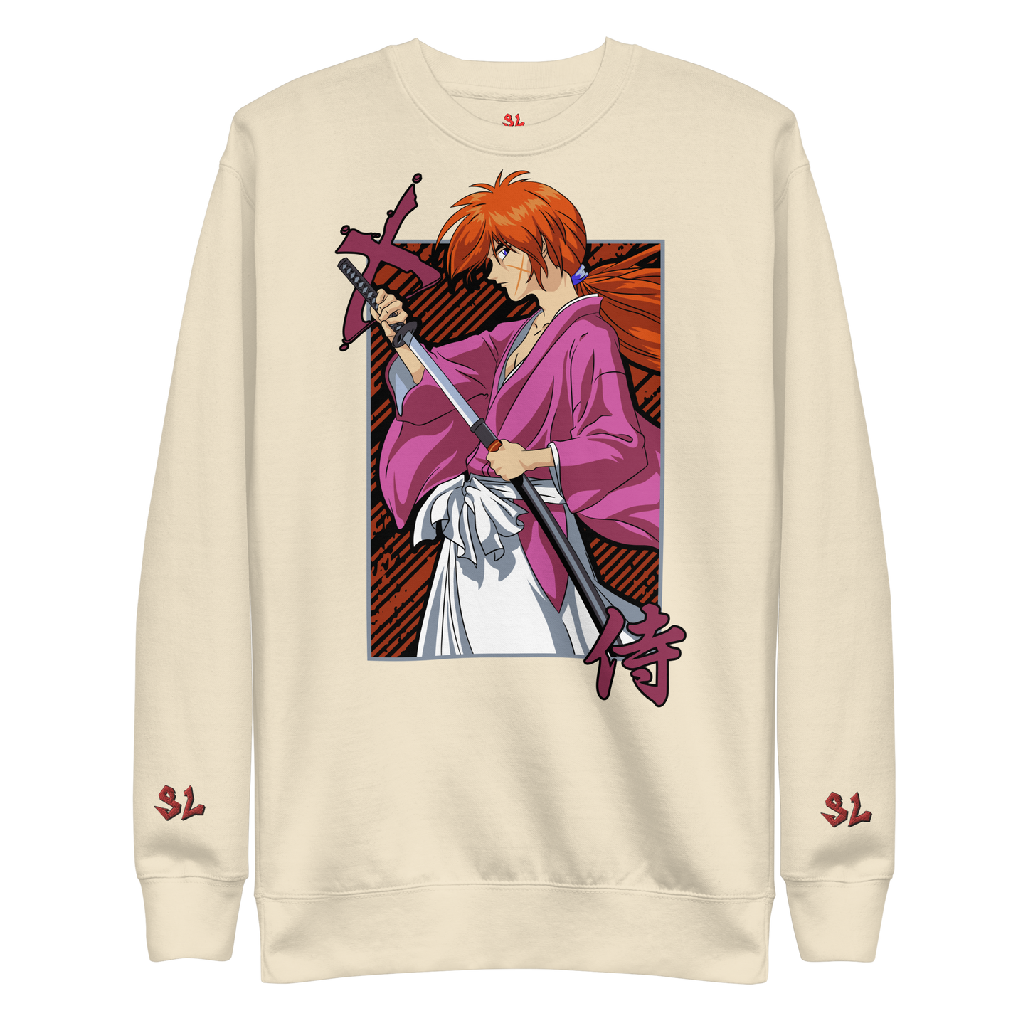 Premium Sweatshirt with Embroidery RED-LOGO | STAYLACRA Anime Collection 1