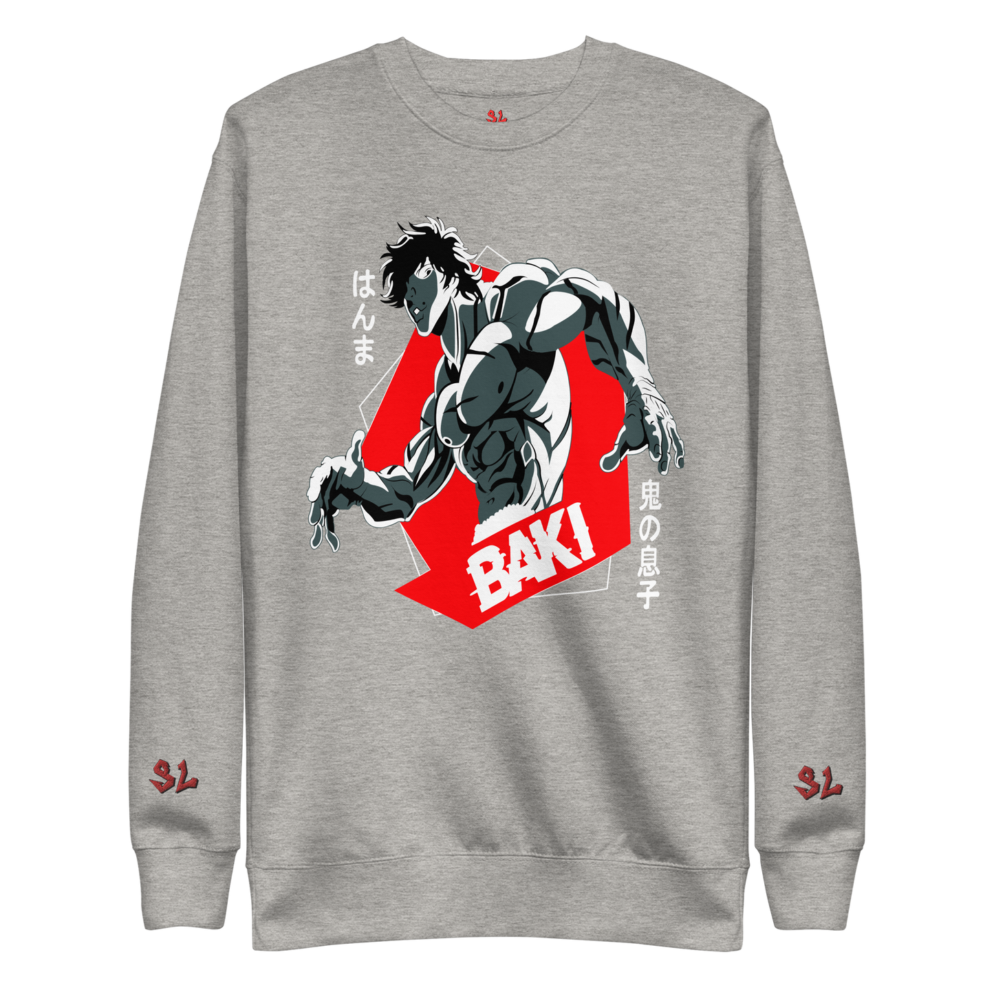 Premium Sweatshirt with Embroidery RED-LOGO | STAYLACRA Anime Collection 1