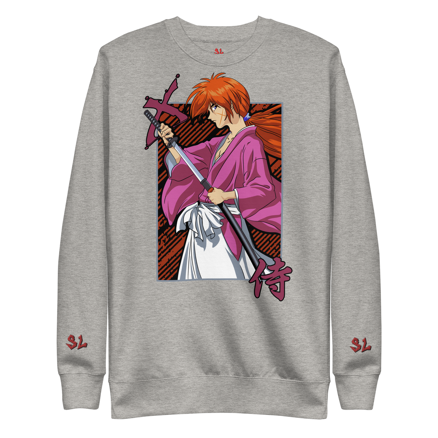 Premium Sweatshirt with Embroidery RED-LOGO | STAYLACRA Anime Collection 1