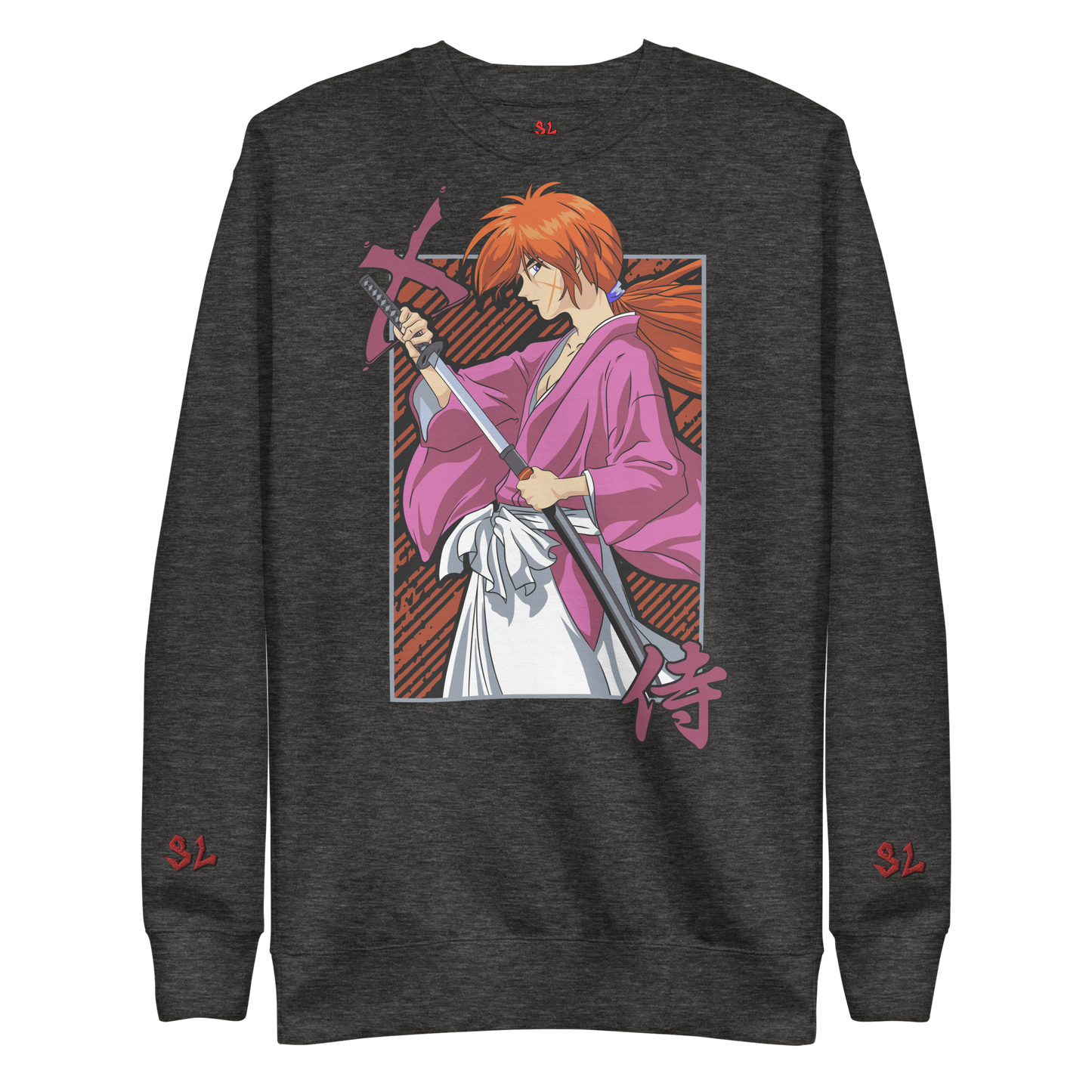 Premium Sweatshirt with Embroidery RED-LOGO | STAYLACRA Anime Collection 1