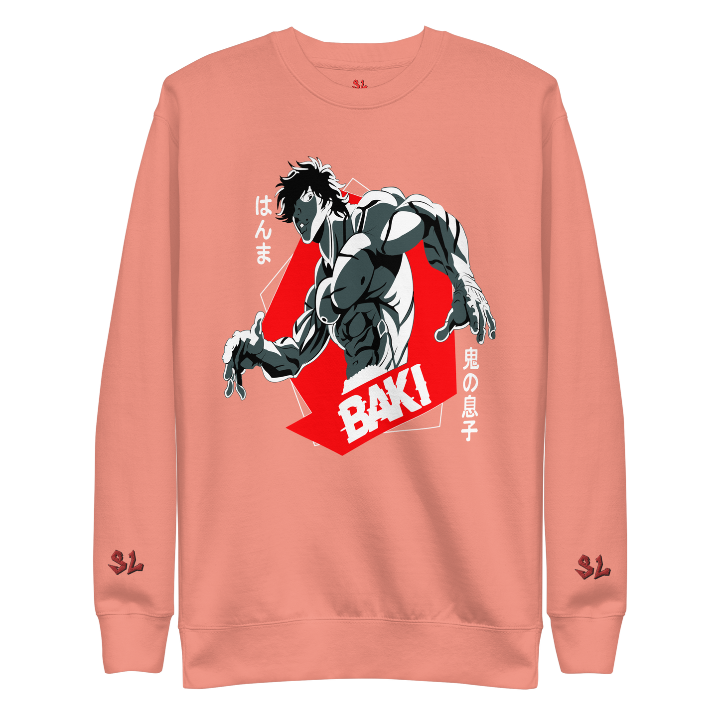 Premium Sweatshirt with Embroidery RED-LOGO | STAYLACRA Anime Collection 1