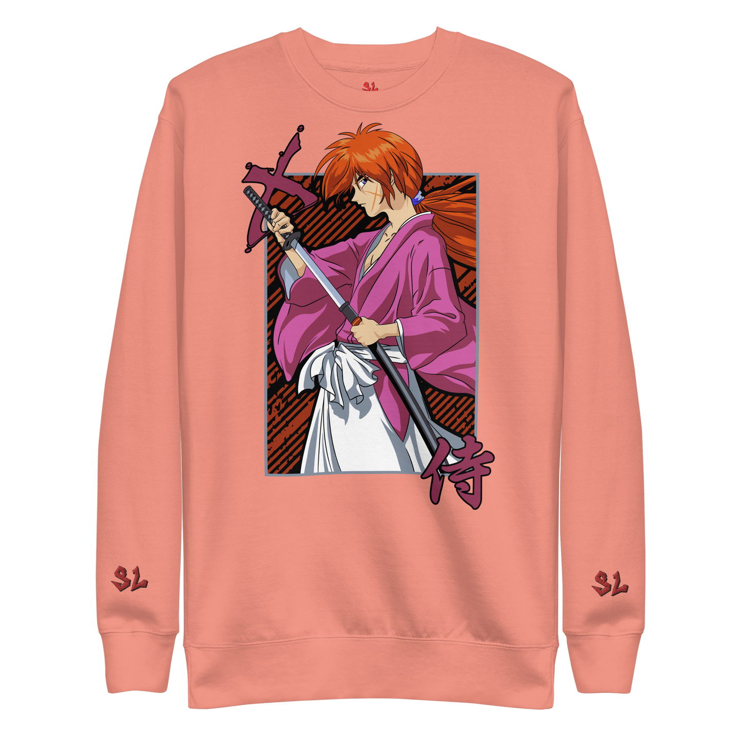 Premium Sweatshirt with Embroidery RED-LOGO | STAYLACRA Anime Collection 1