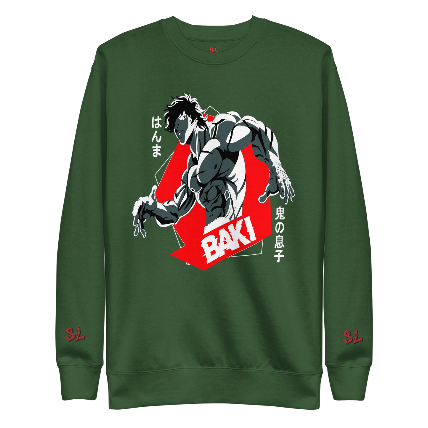 Premium Sweatshirt with Embroidery RED-LOGO | STAYLACRA Anime Collection 1