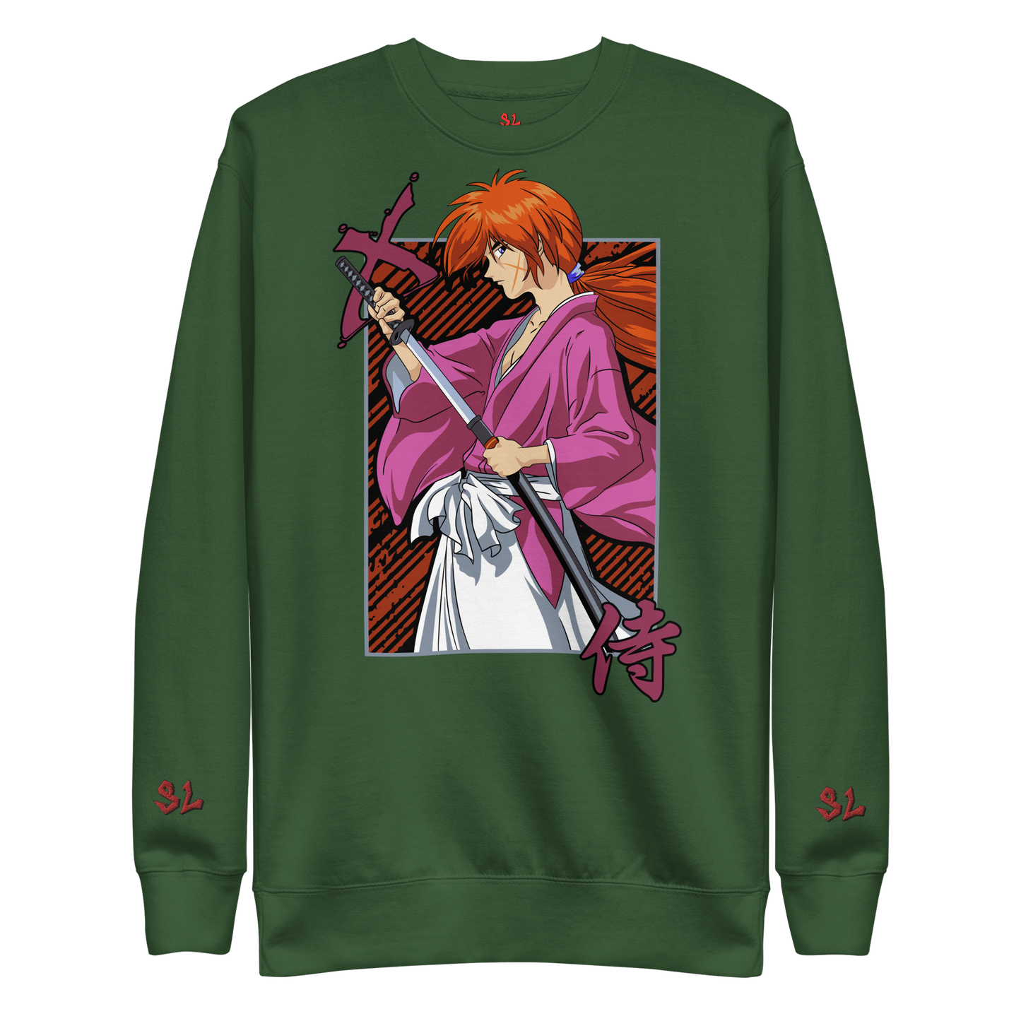 Premium Sweatshirt with Embroidery RED-LOGO | STAYLACRA Anime Collection 1