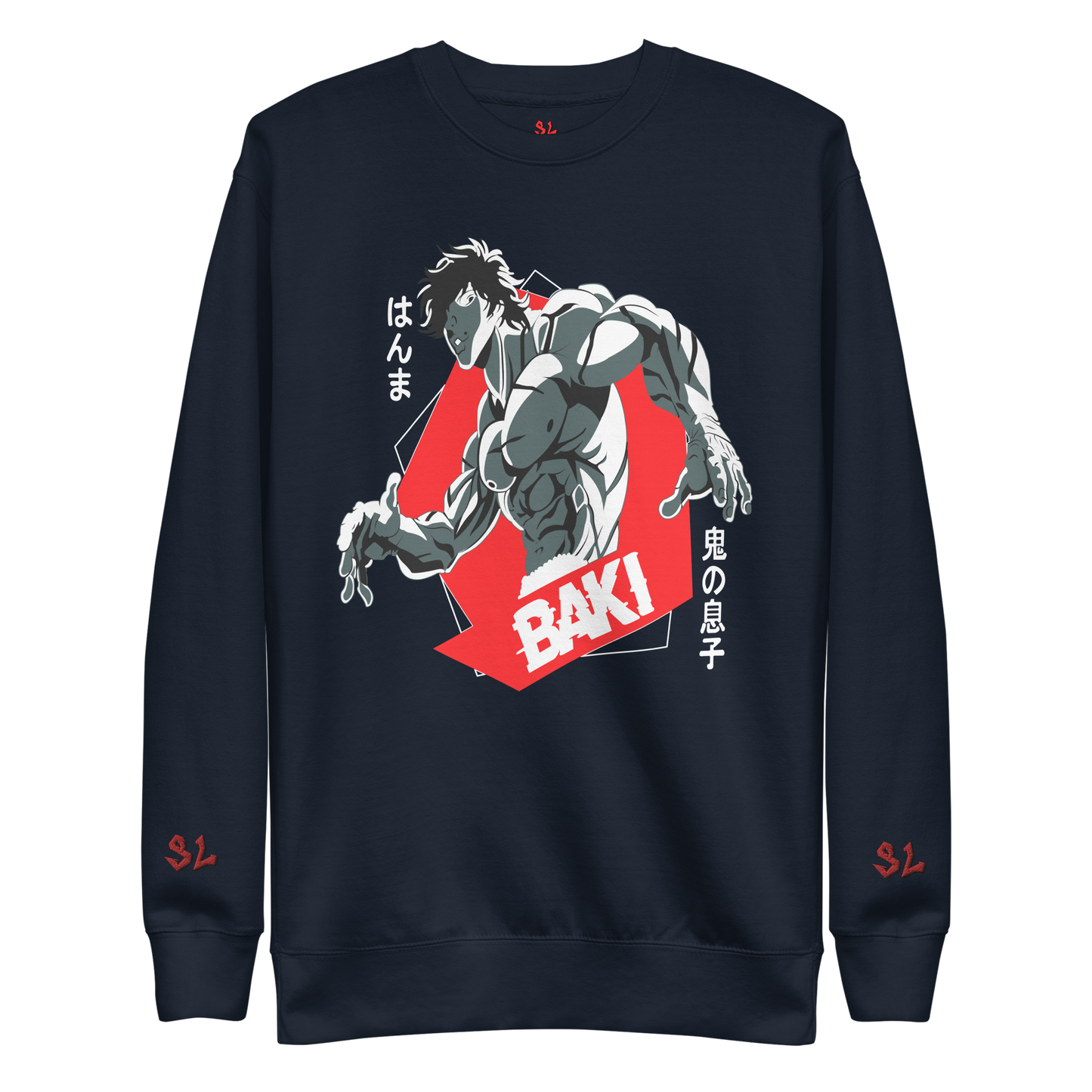 Premium Sweatshirt with Embroidery RED-LOGO | STAYLACRA Anime Collection 1