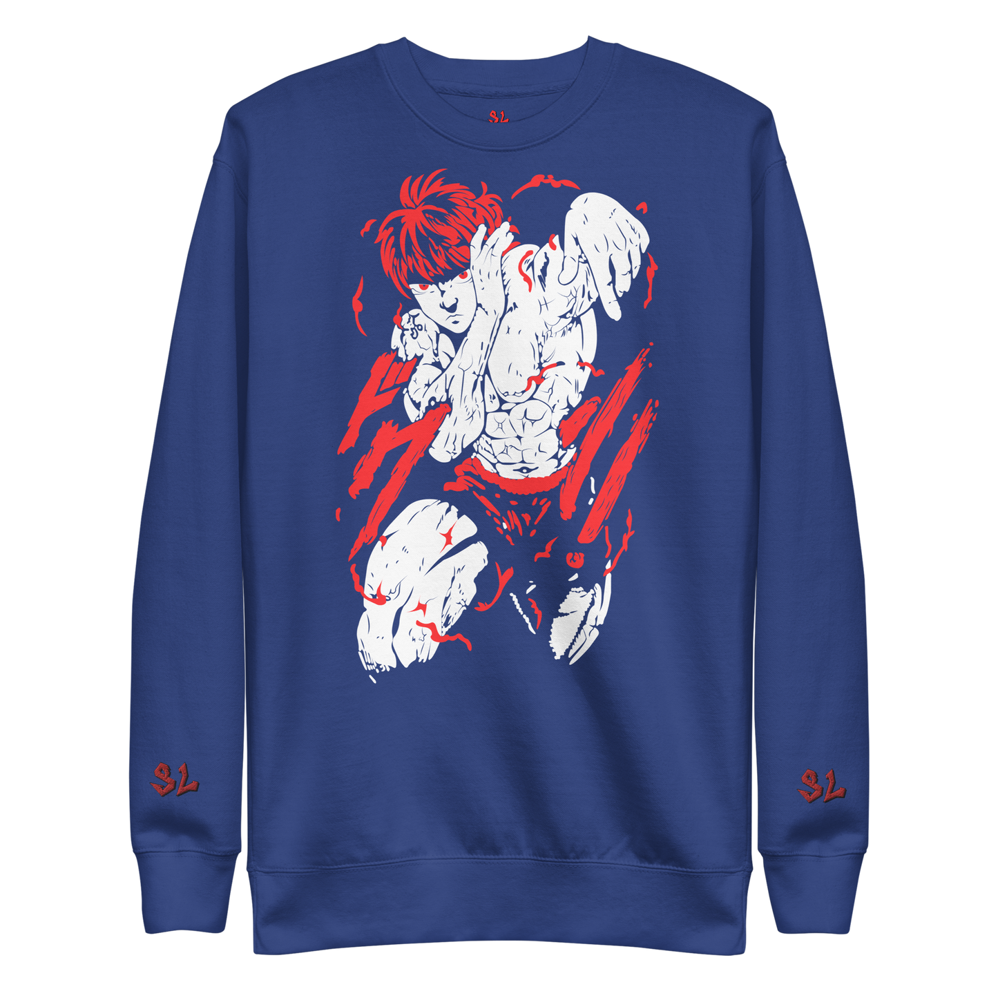 Premium Sweatshirt with Embroidery RED-LOGO | STAYLACRA Anime Collection 1