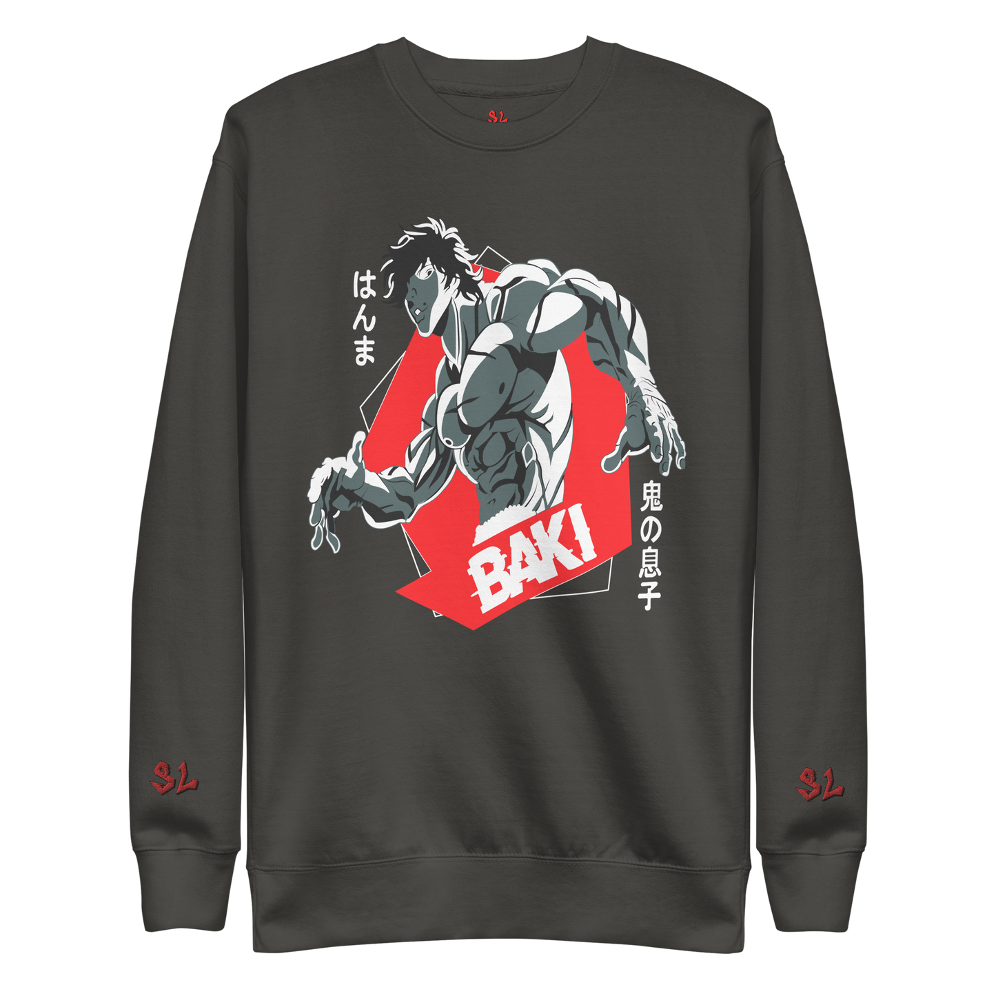 Premium Sweatshirt with Embroidery RED-LOGO | STAYLACRA Anime Collection 1