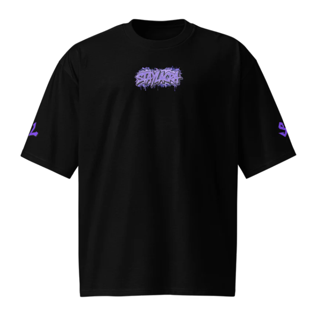 Camiseta Heavyweight Épica PURPLE-LOGO | STAYLACRA Anime Collection 1