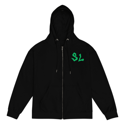 Unisex Zip Hoodie GREEN-LOGO | STAYLACRA Anime Collection 1