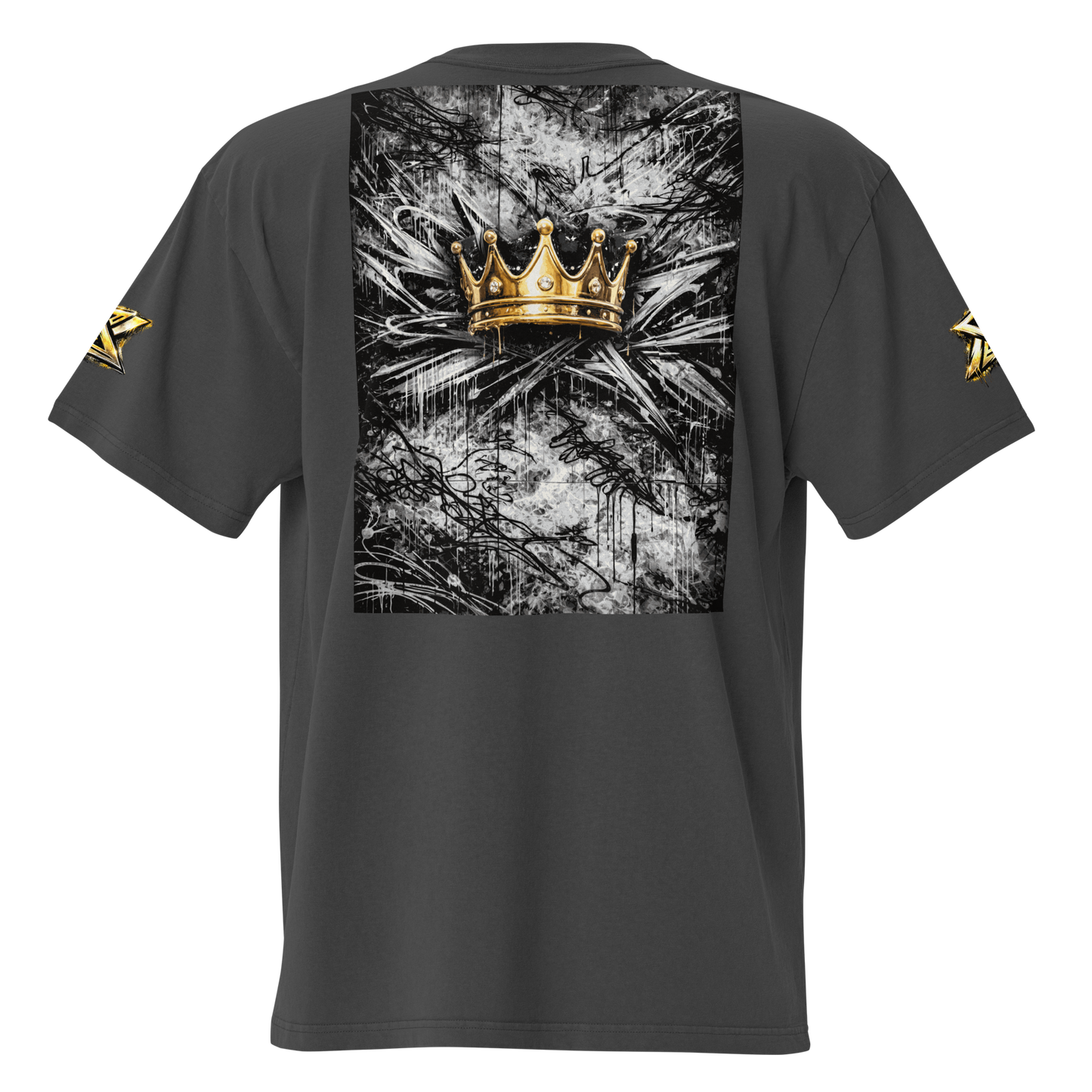 Crown Statement Oversized Tee – Black