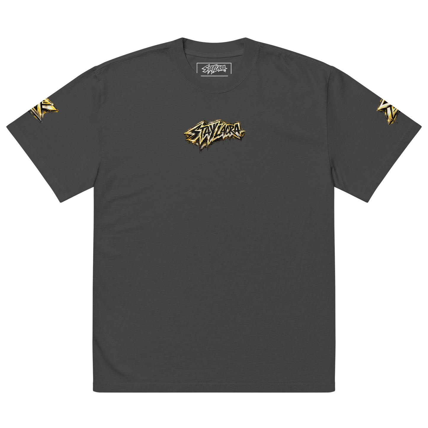 Crown Statement Oversized Tee – Black