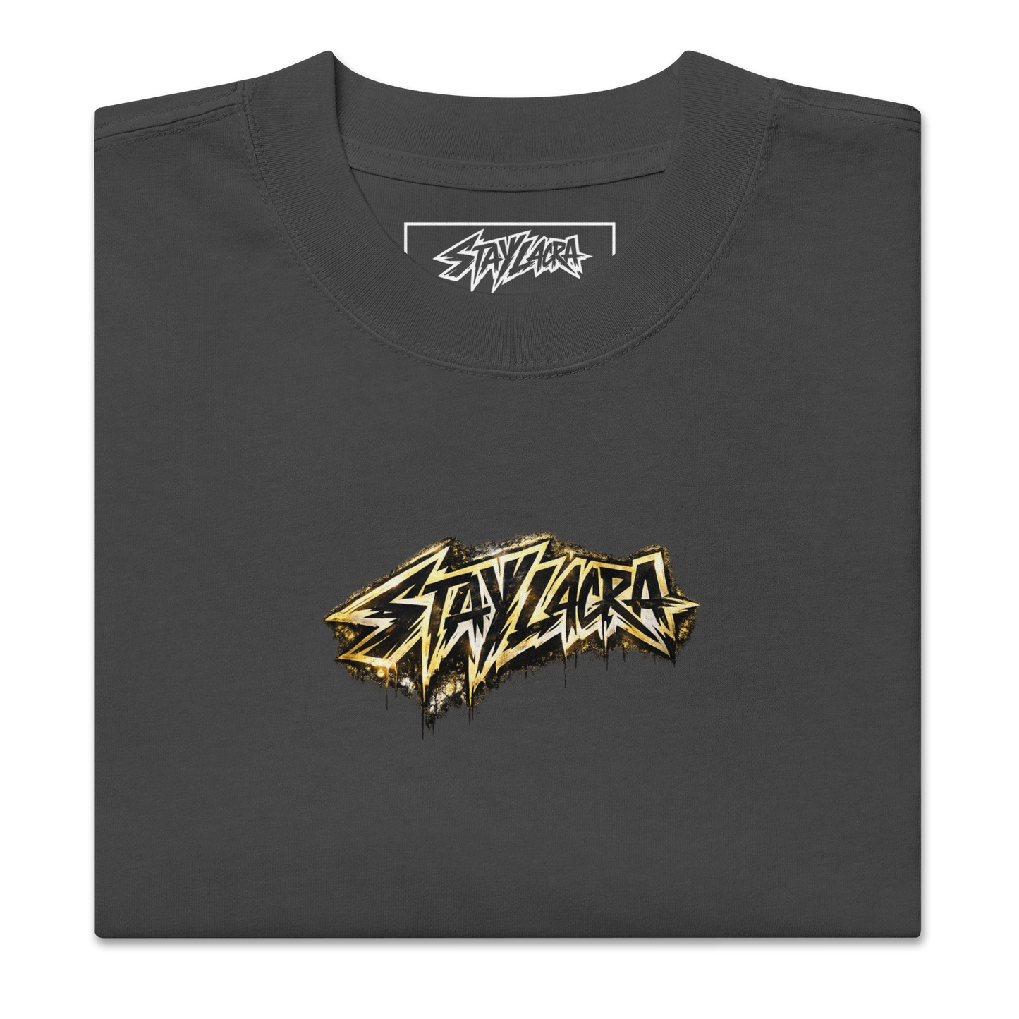 Crown Statement Oversized Tee – Black