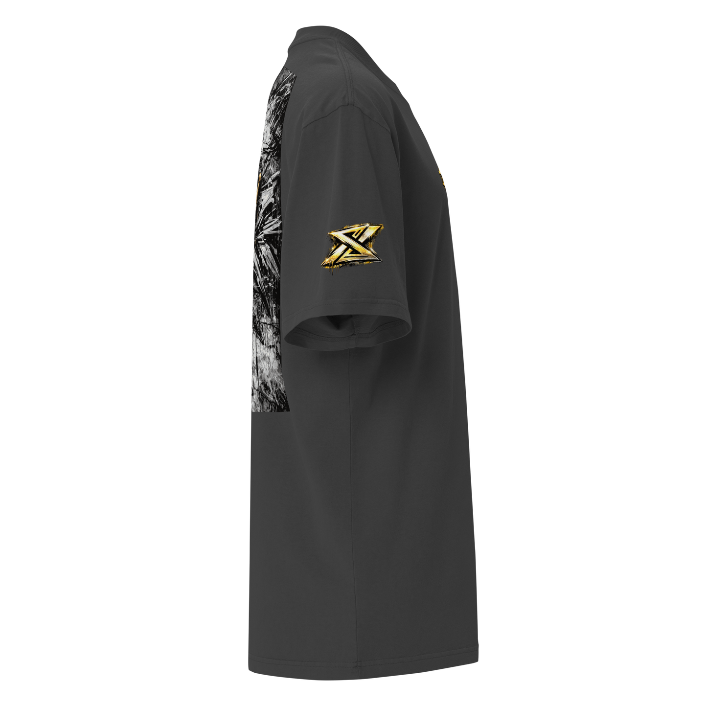 Crown Statement Oversized Tee – Black