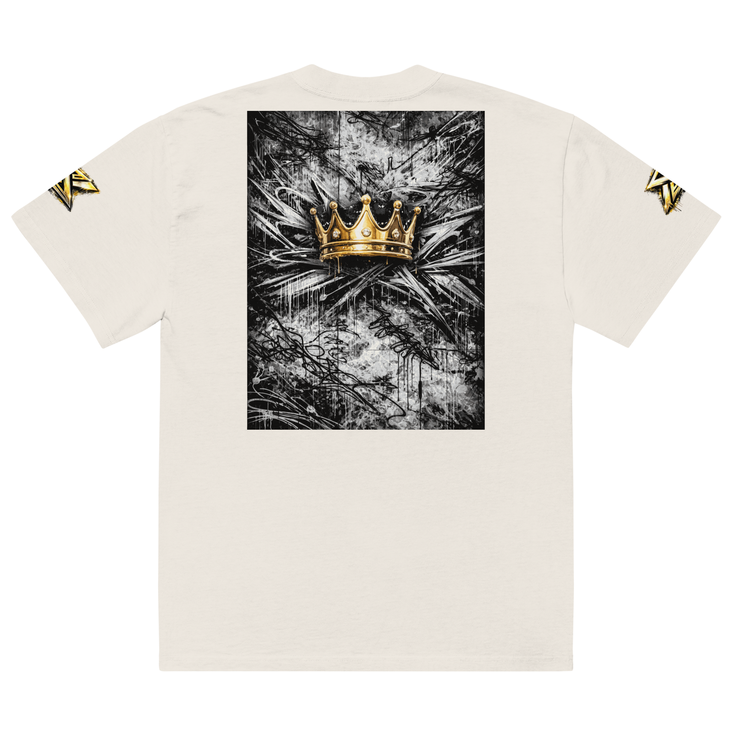 Crown Statement Oversized Tee – Bone