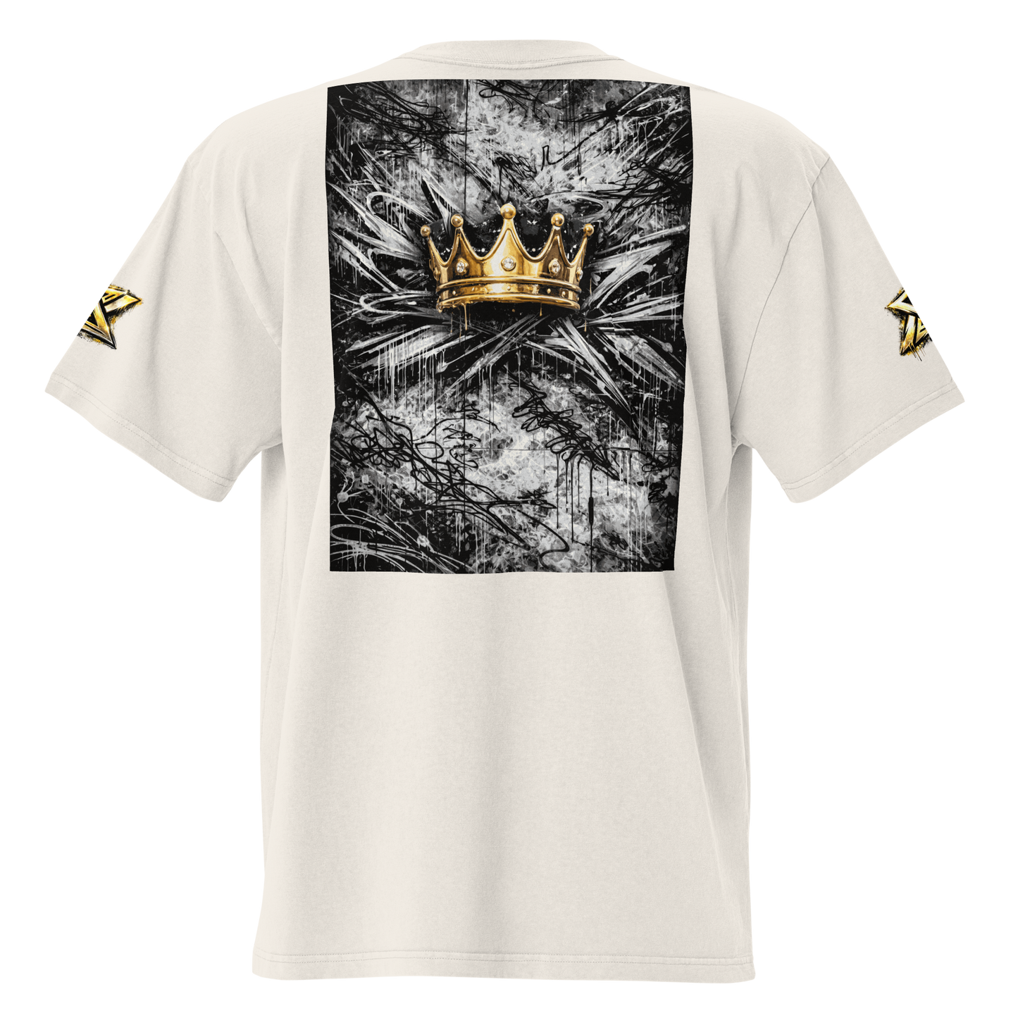 Crown Statement Oversized Tee – Bone