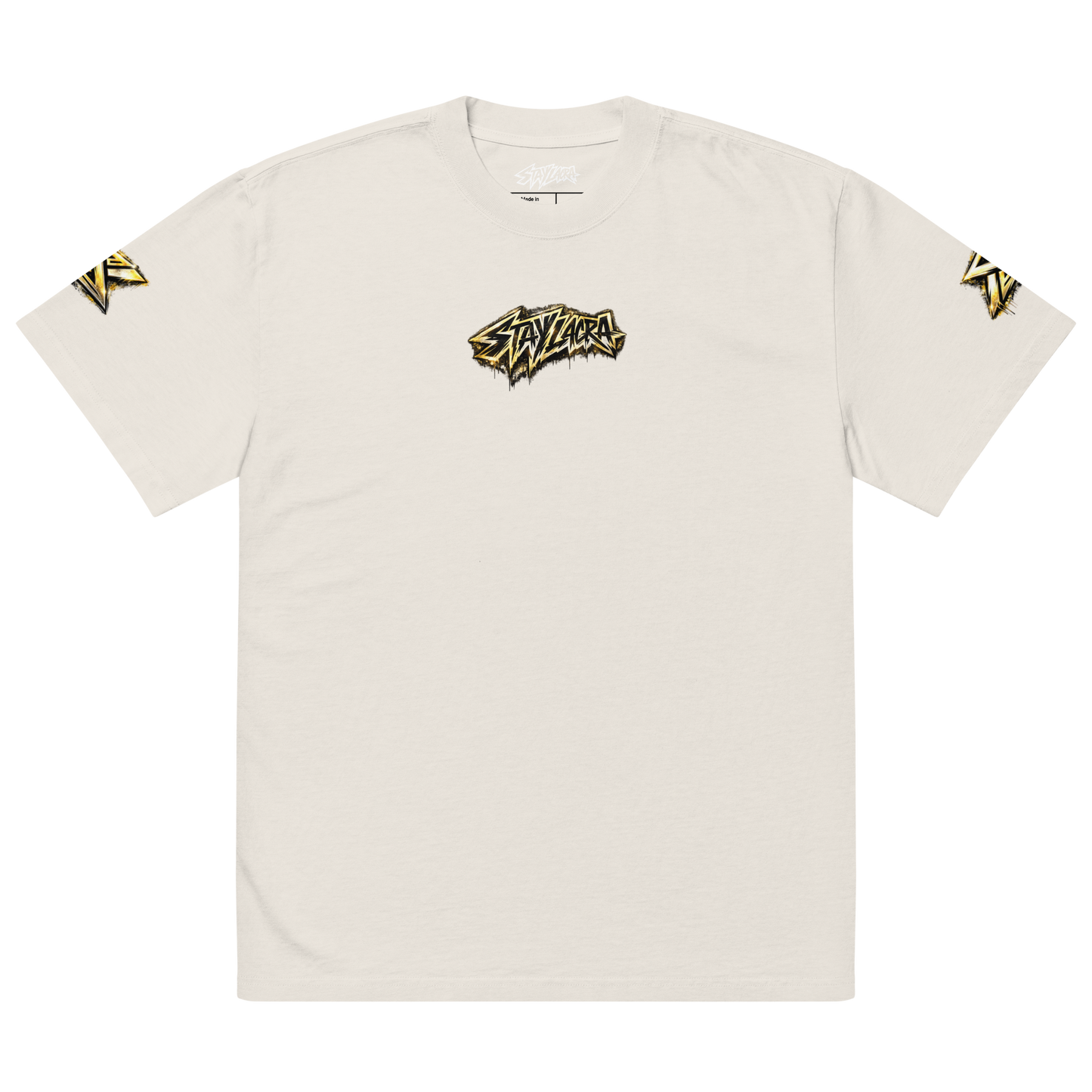 Crown Statement Oversized Tee – Bone