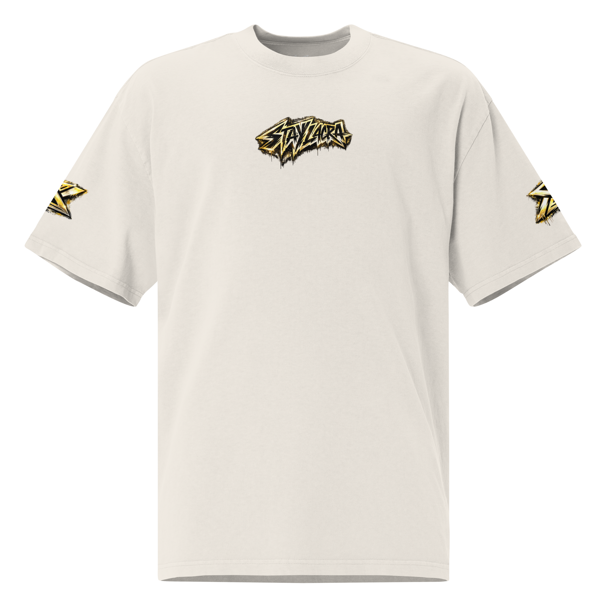 Crown Statement Oversized Tee – Bone