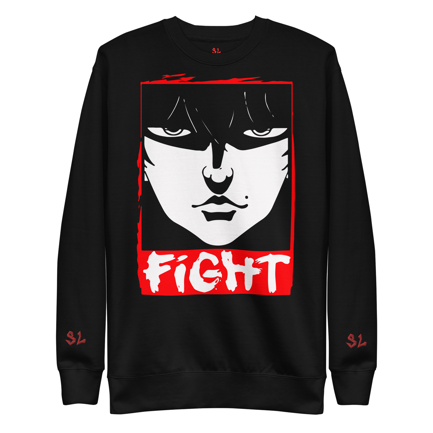 Premium Sweatshirt with Embroidery RED-LOGO | STAYLACRA Anime Collection 1