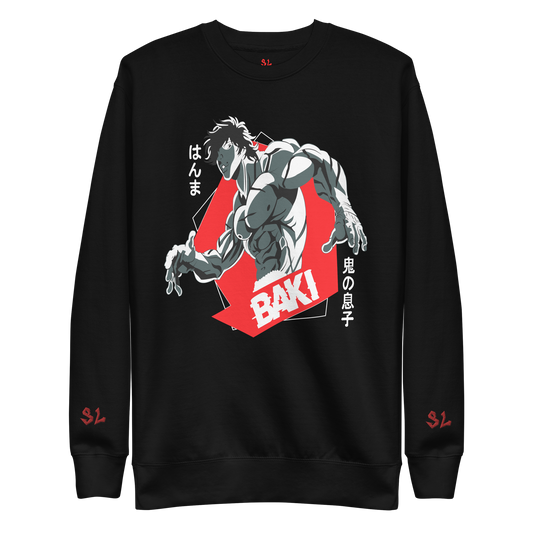 Premium Sweatshirt with Embroidery RED-LOGO | STAYLACRA Anime Collection 1