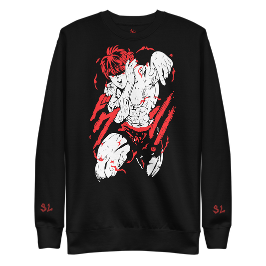 Premium Sweatshirt with Embroidery RED-LOGO | STAYLACRA Anime Collection 1