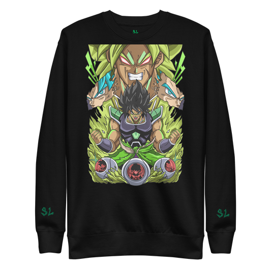 Premium Sweatshirt with Embroidery GREEN-LOGO | STAYLACRA Anime Collection 1