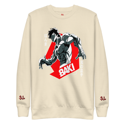 Premium Sweatshirt with Embroidery RED-LOGO | STAYLACRA Anime Collection 1