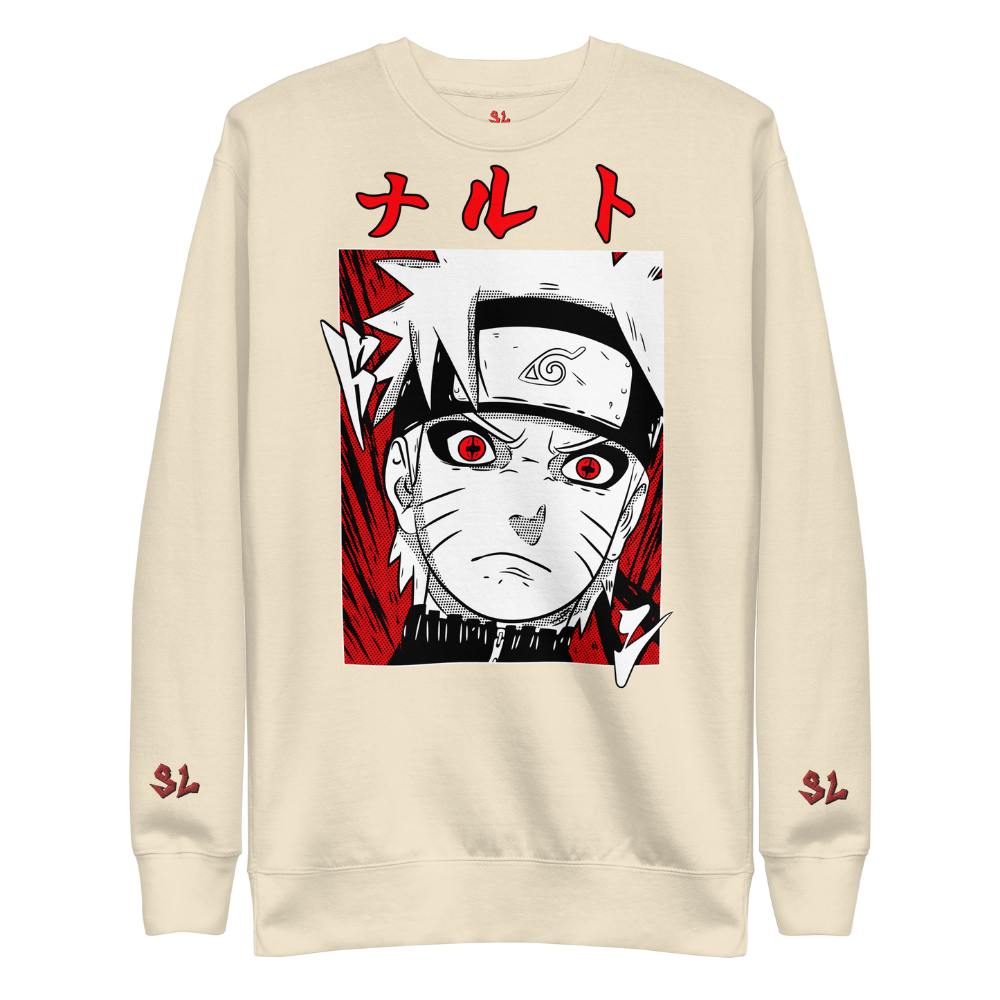 Premium Sweatshirt with Embroidery RED-LOGO | STAYLACRA Anime Collection 1