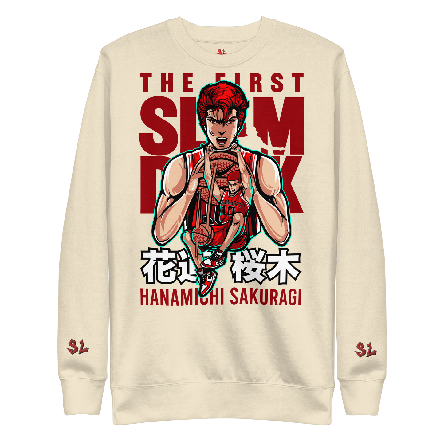 Premium Sweatshirt with Embroidery RED-LOGO | STAYLACRA Anime Collection 1
