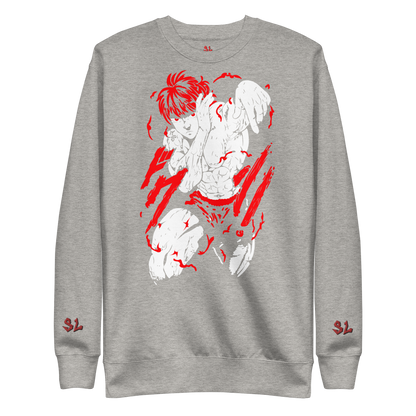 Premium Sweatshirt with Embroidery RED-LOGO | STAYLACRA Anime Collection 1