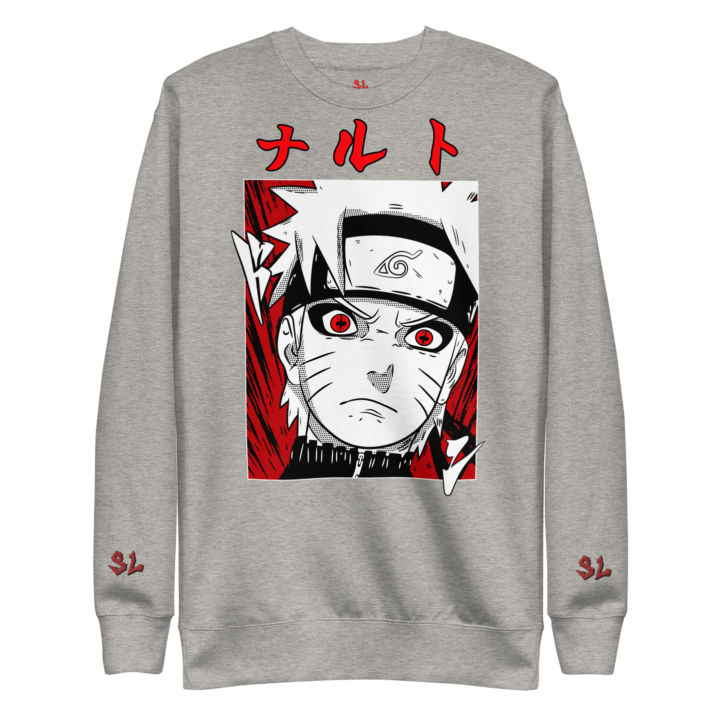 Premium Sweatshirt with Embroidery RED-LOGO | STAYLACRA Anime Collection 1