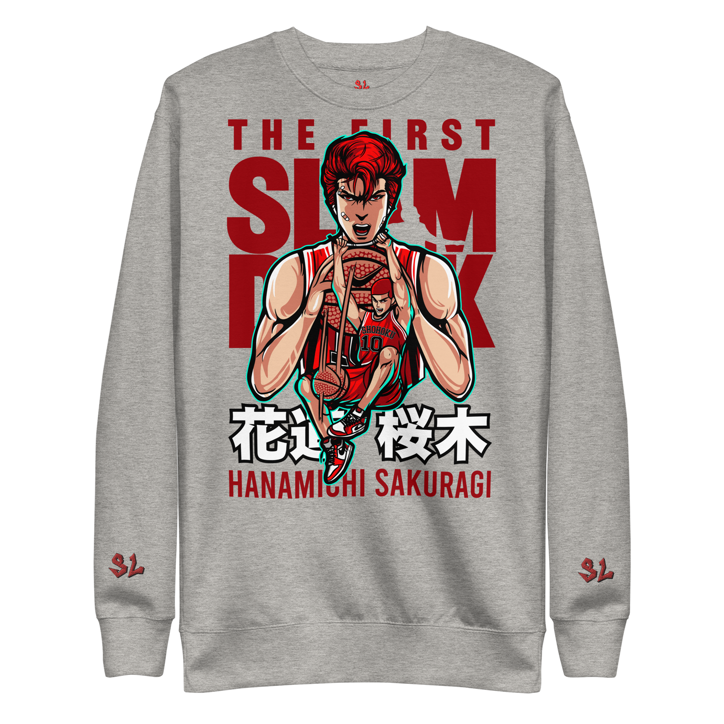 Premium Sweatshirt with Embroidery RED-LOGO | STAYLACRA Anime Collection 1
