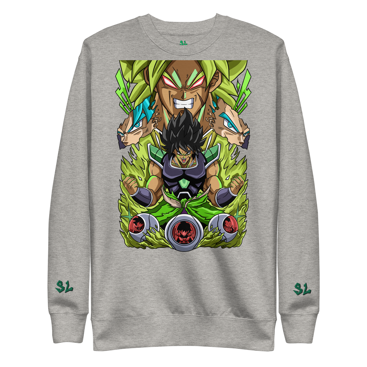 Premium Sweatshirt with Embroidery GREEN-LOGO | STAYLACRA Anime Collection 1