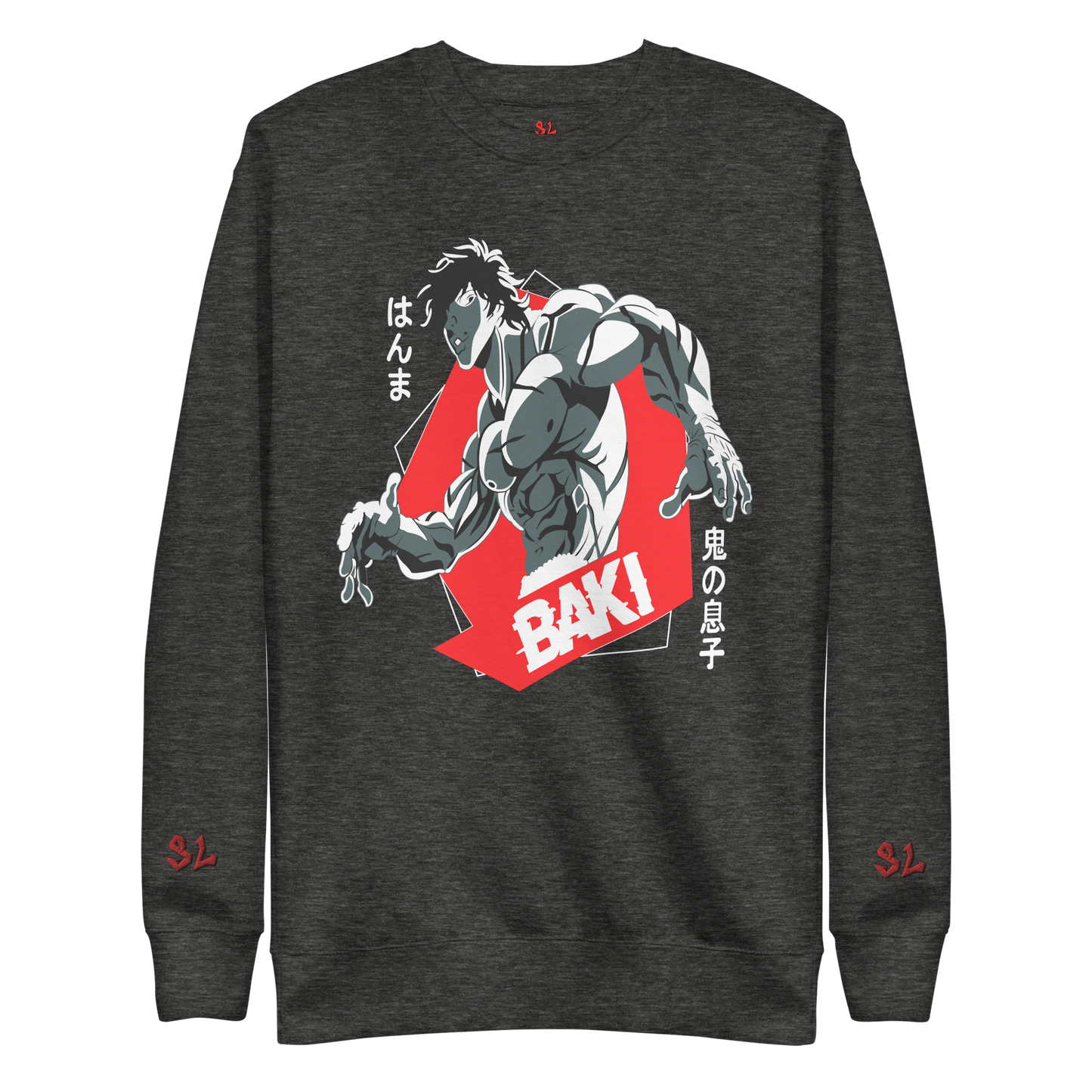 Premium Sweatshirt with Embroidery RED-LOGO | STAYLACRA Anime Collection 1