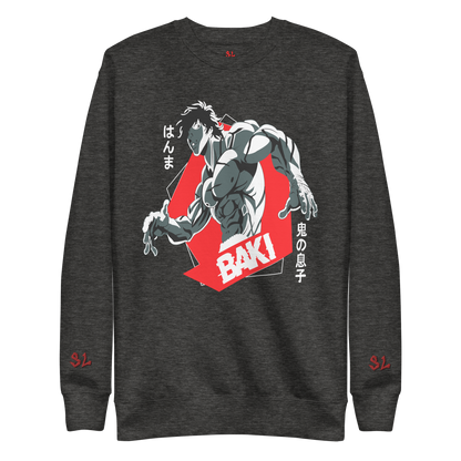 Premium Sweatshirt with Embroidery RED-LOGO | STAYLACRA Anime Collection 1