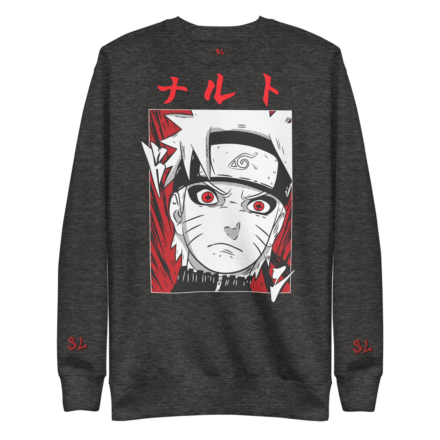 Premium Sweatshirt with Embroidery RED-LOGO | STAYLACRA Anime Collection 1