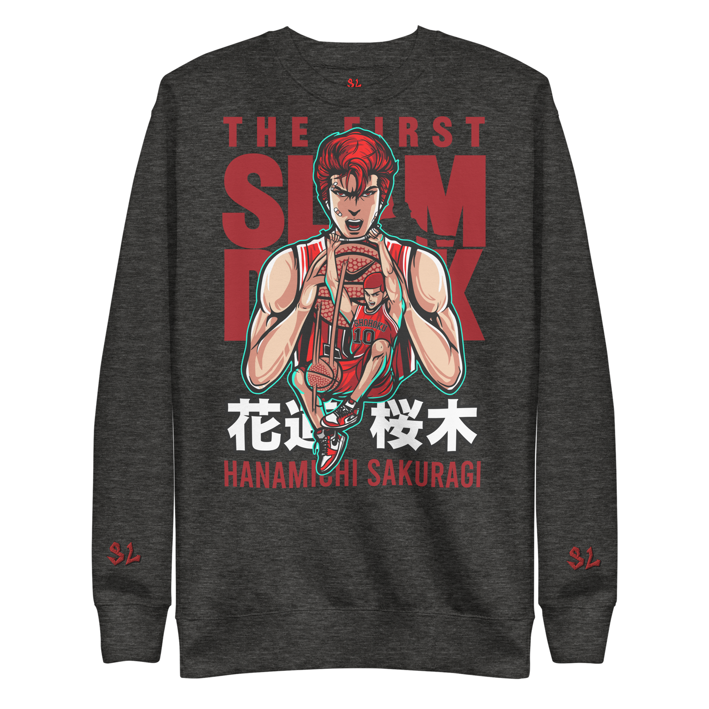 Premium Sweatshirt with Embroidery RED-LOGO | STAYLACRA Anime Collection 1