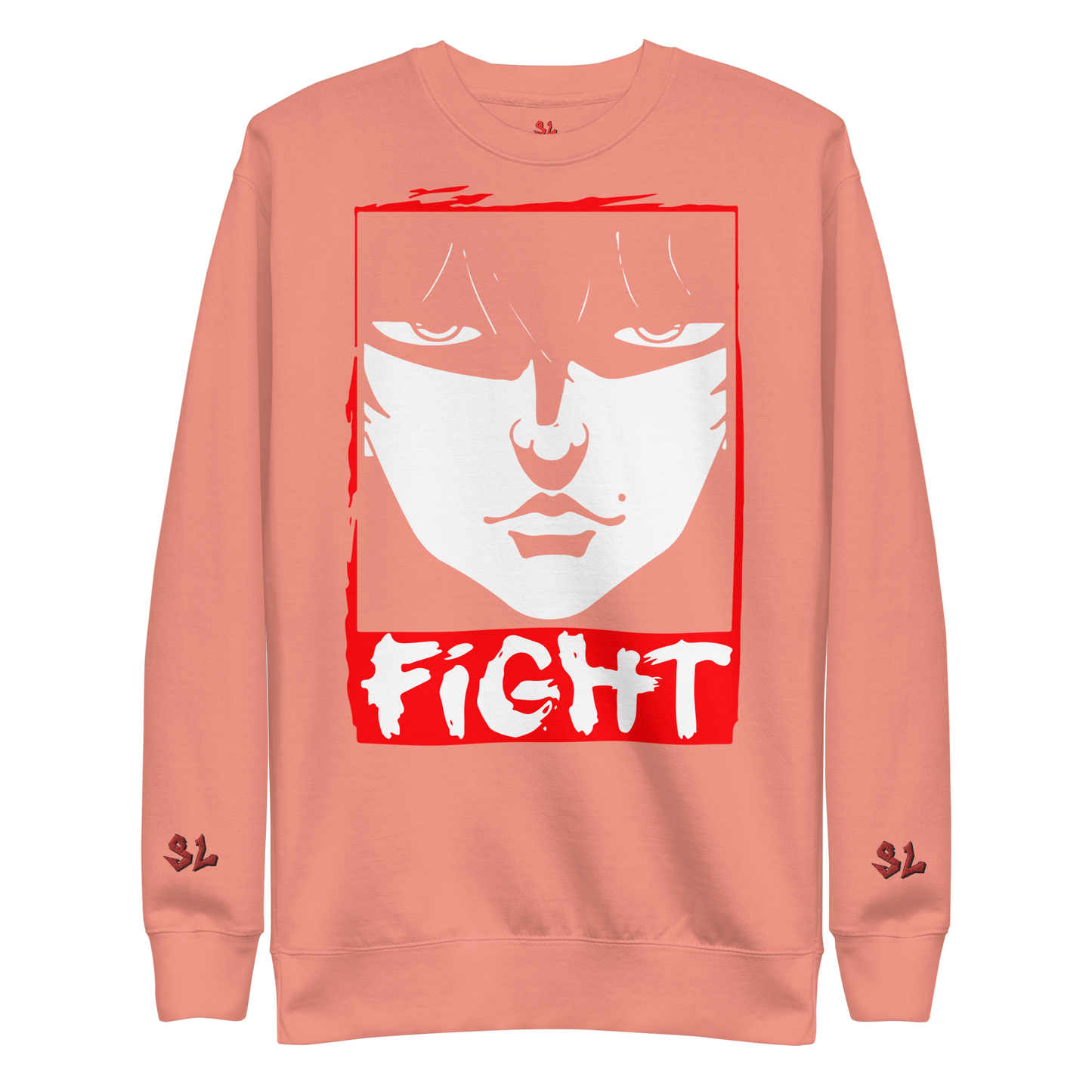 Premium Sweatshirt with Embroidery RED-LOGO | STAYLACRA Anime Collection 1