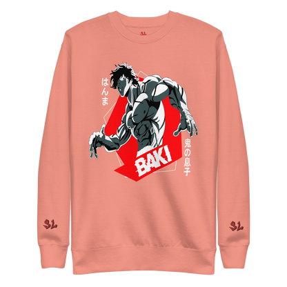 Premium Sweatshirt with Embroidery RED-LOGO | STAYLACRA Anime Collection 1
