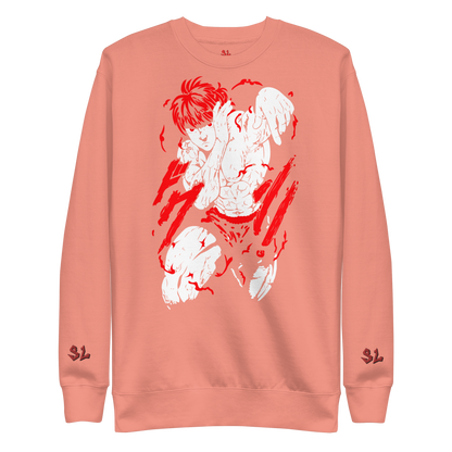 Premium Sweatshirt with Embroidery RED-LOGO | STAYLACRA Anime Collection 1