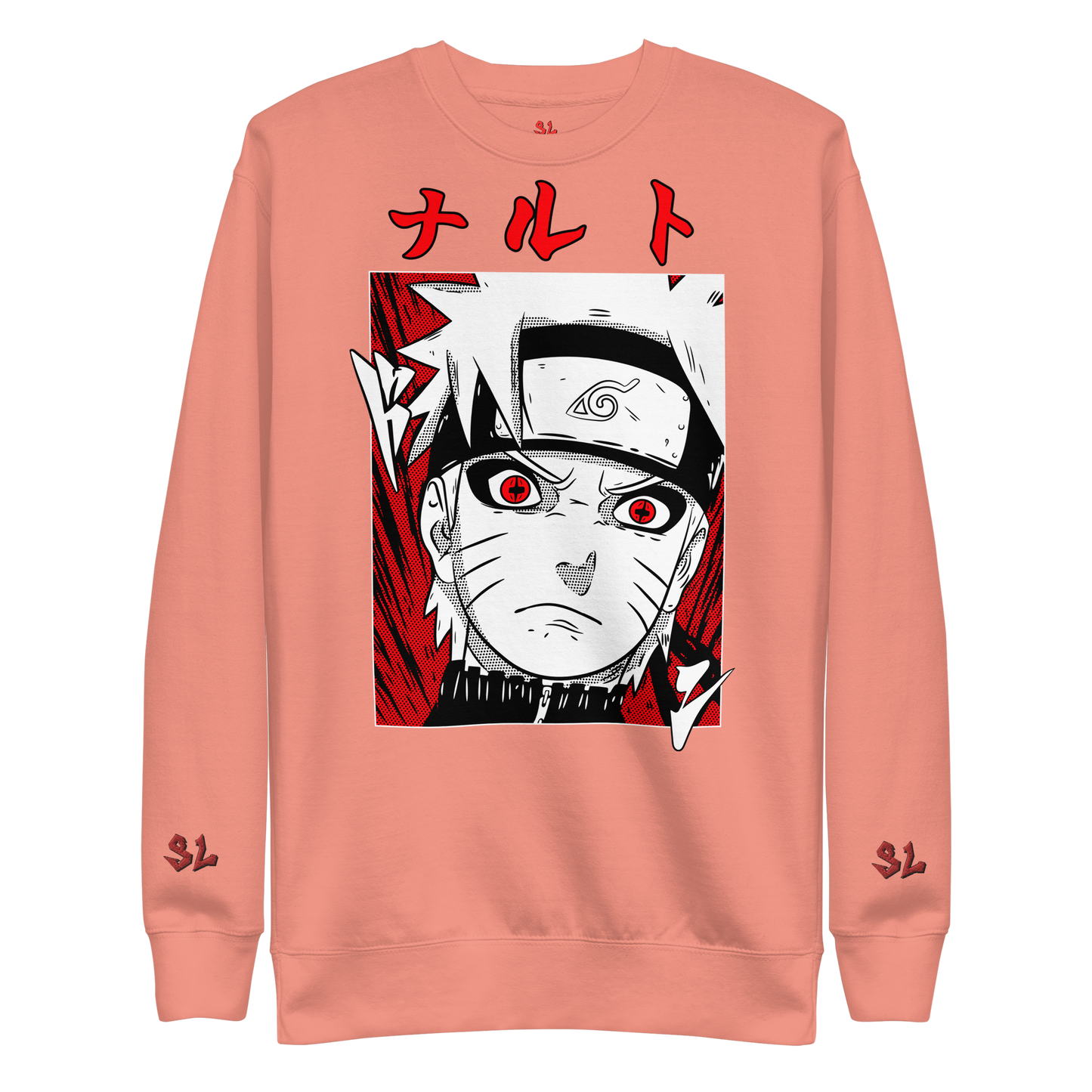 Premium Sweatshirt with Embroidery RED-LOGO | STAYLACRA Anime Collection 1