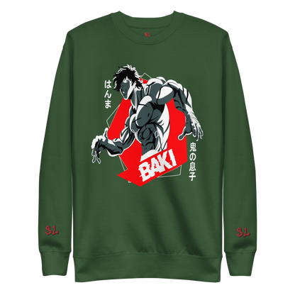 Premium Sweatshirt with Embroidery RED-LOGO | STAYLACRA Anime Collection 1