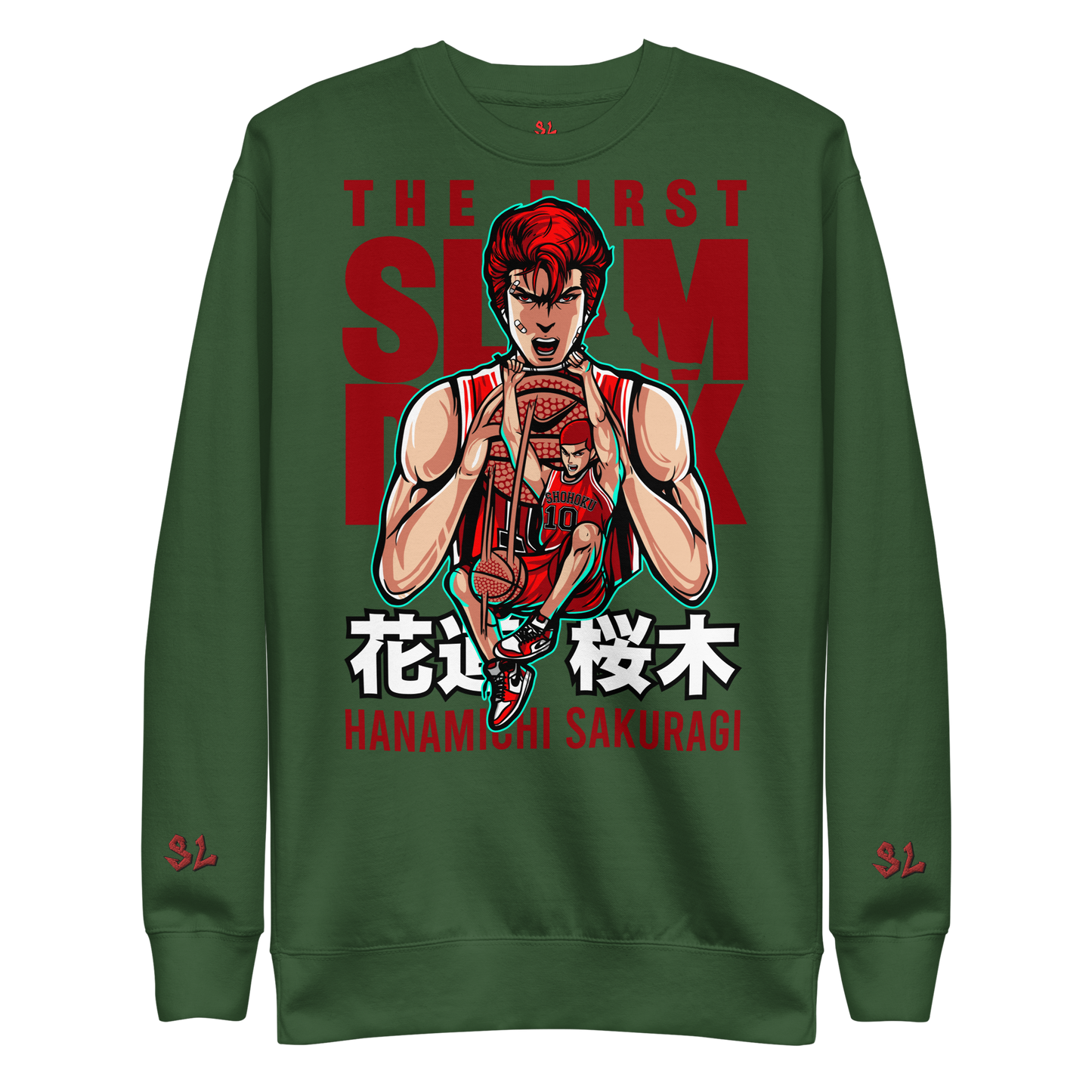Premium Sweatshirt with Embroidery RED-LOGO | STAYLACRA Anime Collection 1