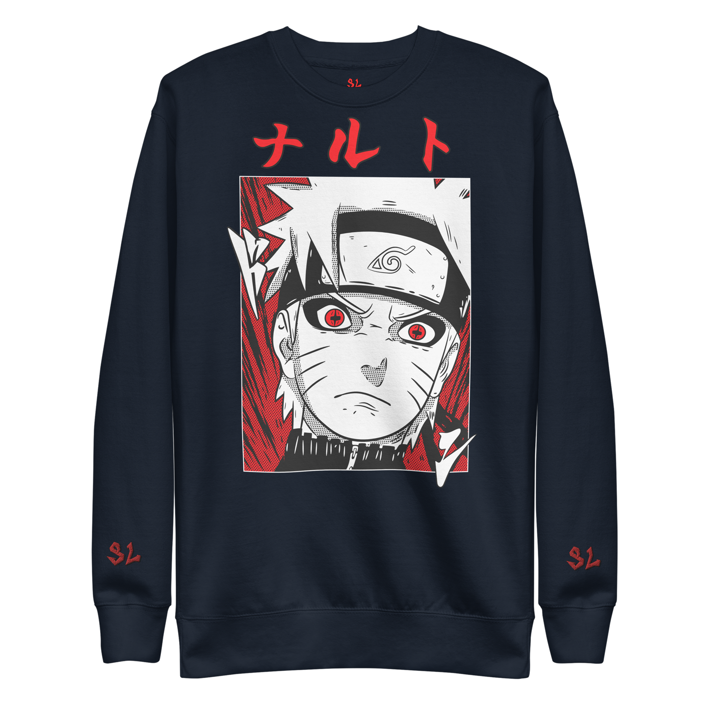 Premium Sweatshirt with Embroidery RED-LOGO | STAYLACRA Anime Collection 1