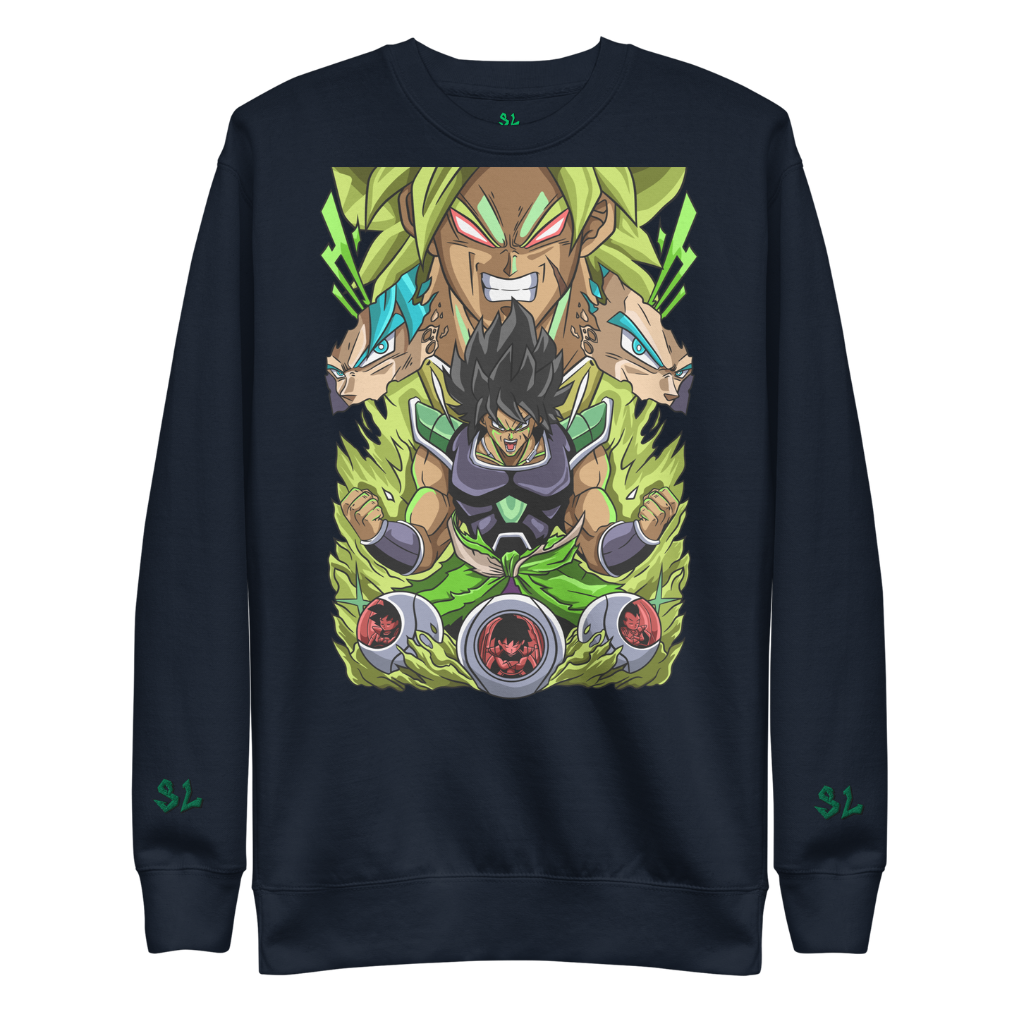 Premium Sweatshirt with Embroidery GREEN-LOGO | STAYLACRA Anime Collection 1