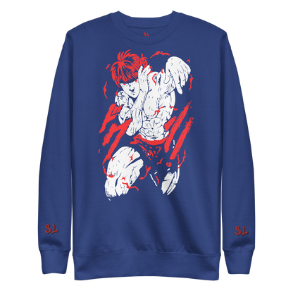 Premium Sweatshirt with Embroidery RED-LOGO | STAYLACRA Anime Collection 1