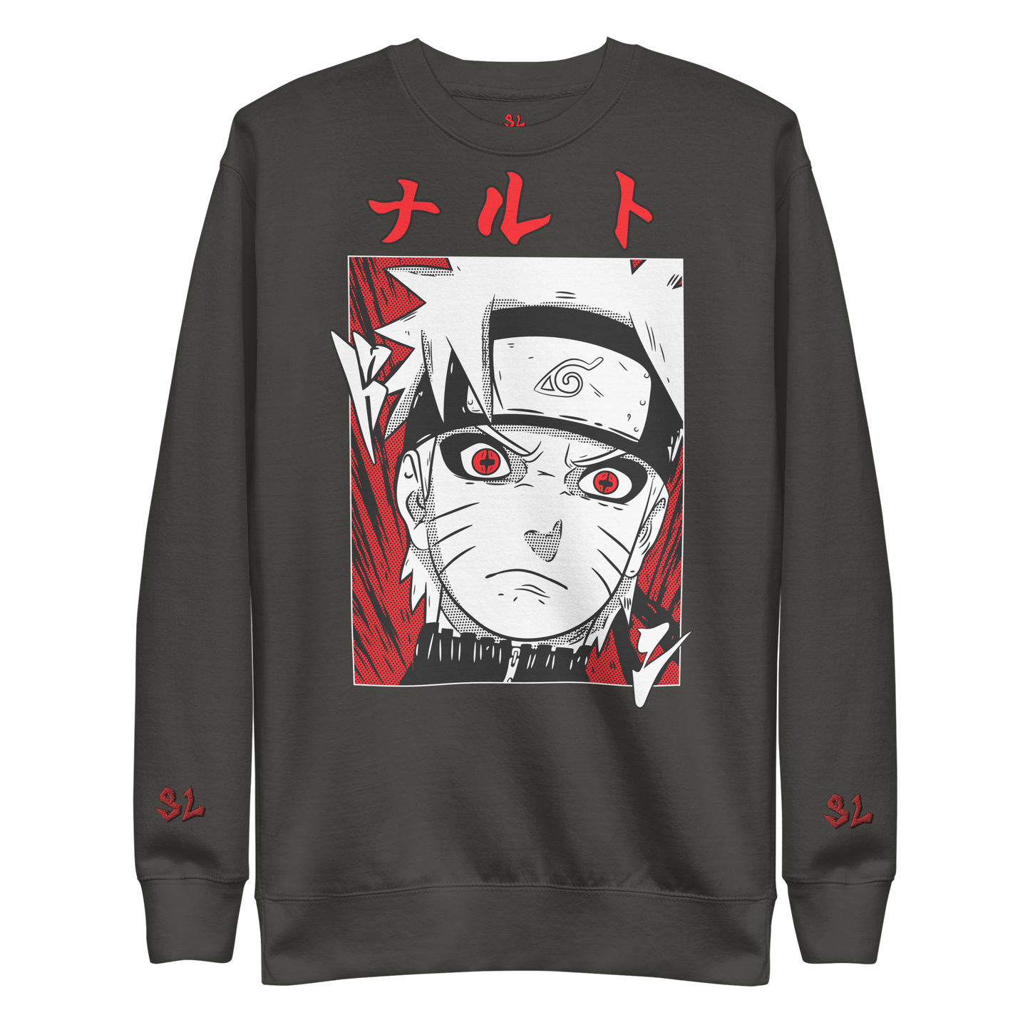 Premium Sweatshirt with Embroidery RED-LOGO | STAYLACRA Anime Collection 1